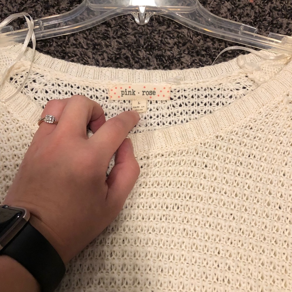 Knit long sweater shirt